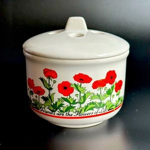 Vintage Poppy Dish “Friends are the flowers of life”